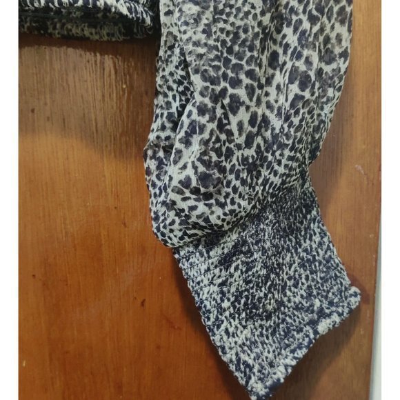 Free People Snake Combo Roma MOCK NECK Blouse Tie‎ neck Size Small - Picture 5 of 13